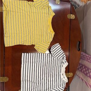 Hanna Andersson Yellow and White Striped Tees